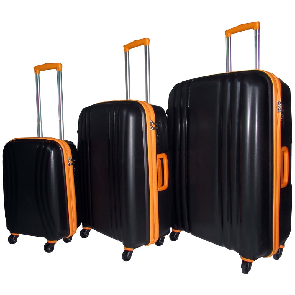 Highflyer THKELVIN3PC Kelvin Trolley Luggage Bag Black/Orange 3pc Set