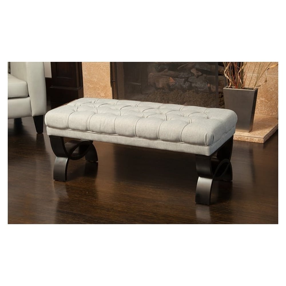 Colette Tufted Ottoman Grey