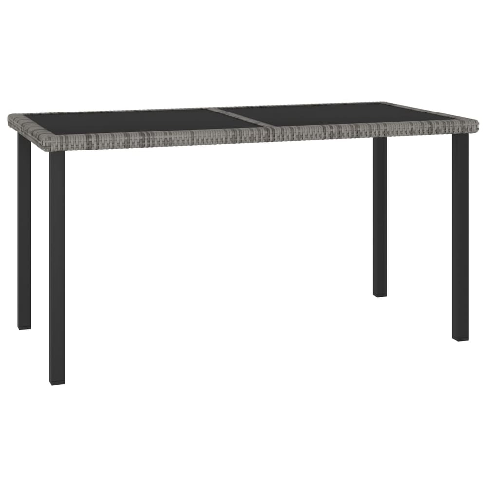 Vidaxl Garden Dining Table Grey 140x70x73 Cm Poly Rattan Vidaxl Garden Dining Table Grey 140x70x73 Cm Poly Rattan