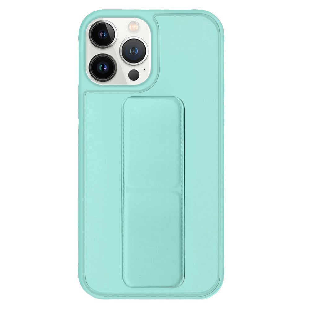 Margoun case for iPhone 14 Pro Max with Hand Grip Foldable Magnetic Kickstand Wrist Strap Finger Grip Cover 6.7 inch Mint Green