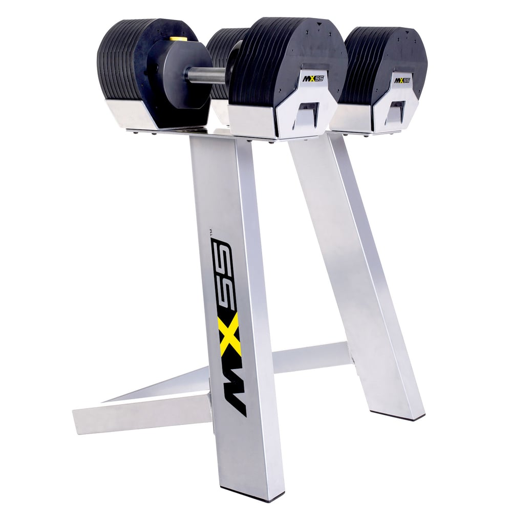 MX Select 55 Adjustable Dumbbell Set With Stand 10-55 lbs MX Select 55 Adjustable Dumbbell Set With Stand 10-55 lbs