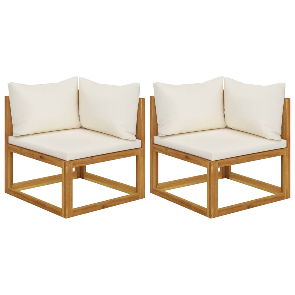 Vidaxl Sectional Corner Sofas 2 Pcs With Cushions Cream White Vidaxl Sectional Corner Sofas 2 Pcs With Cushions Cream White