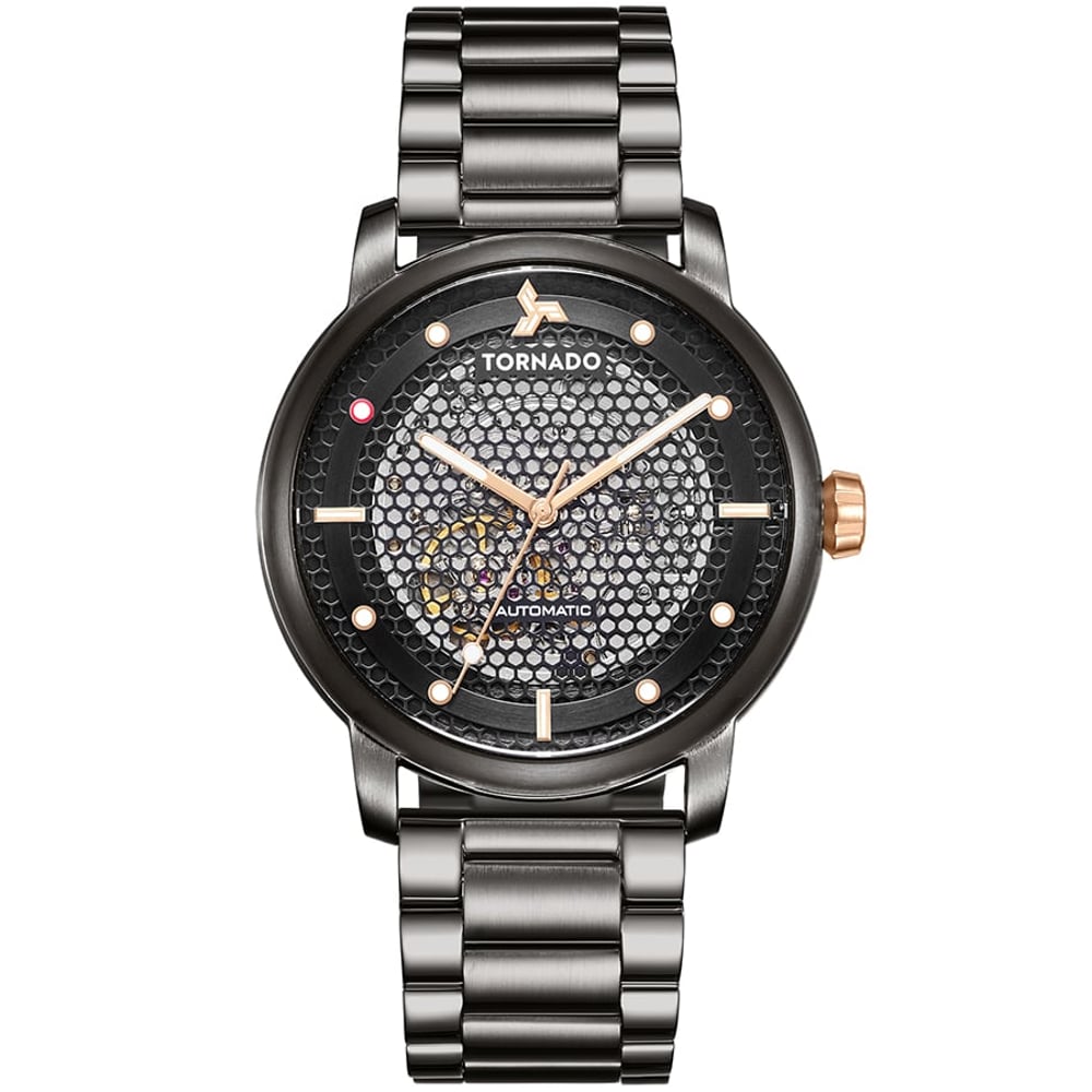 Tornado Men's Analog Black Dial Watch - T20308-xbxb