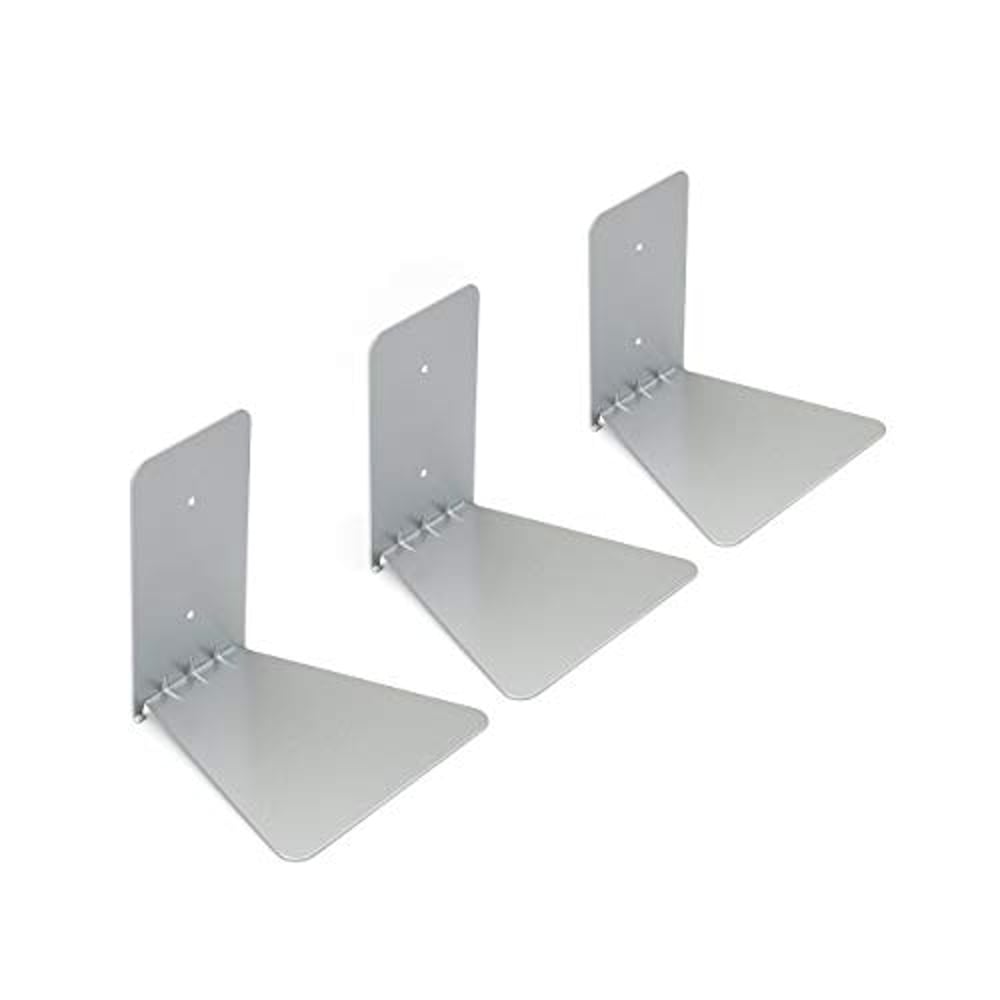 Umbra 330639-560 Conceal Floating Bookshelf, Set Of 3, Small, Silver