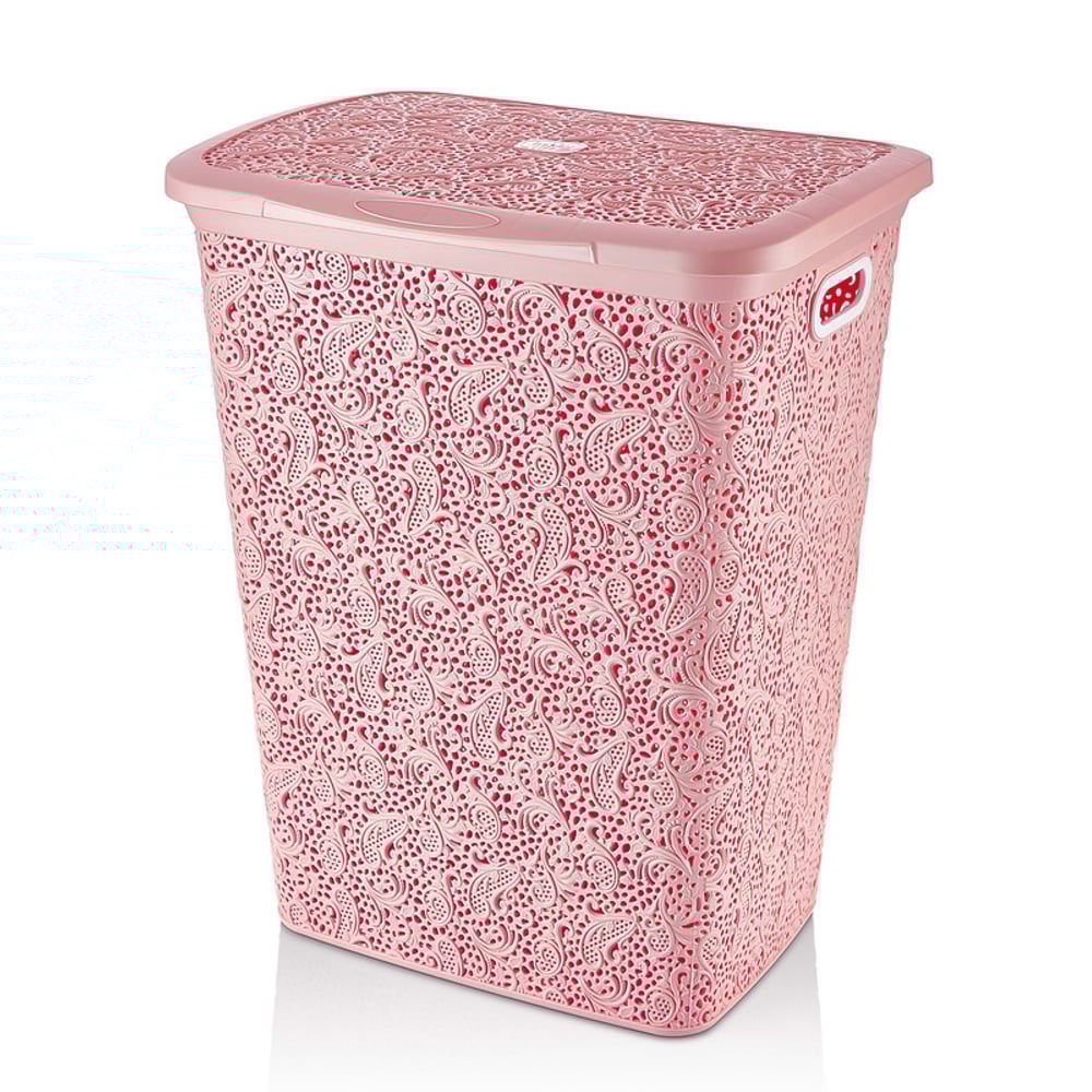 Hobby Life Laundry Basket Lace Design Soft Pink Hobby Life Laundry Basket Lace Design Soft Pink