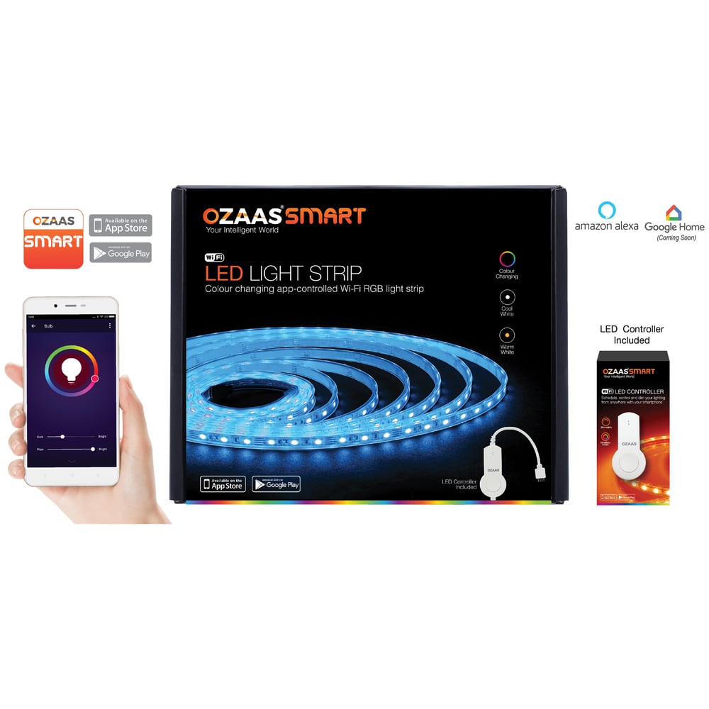 Ozaas OZ-D1XSC5-RGBW LED Light Strip + OZ-D1XBB-6W LED Bulb