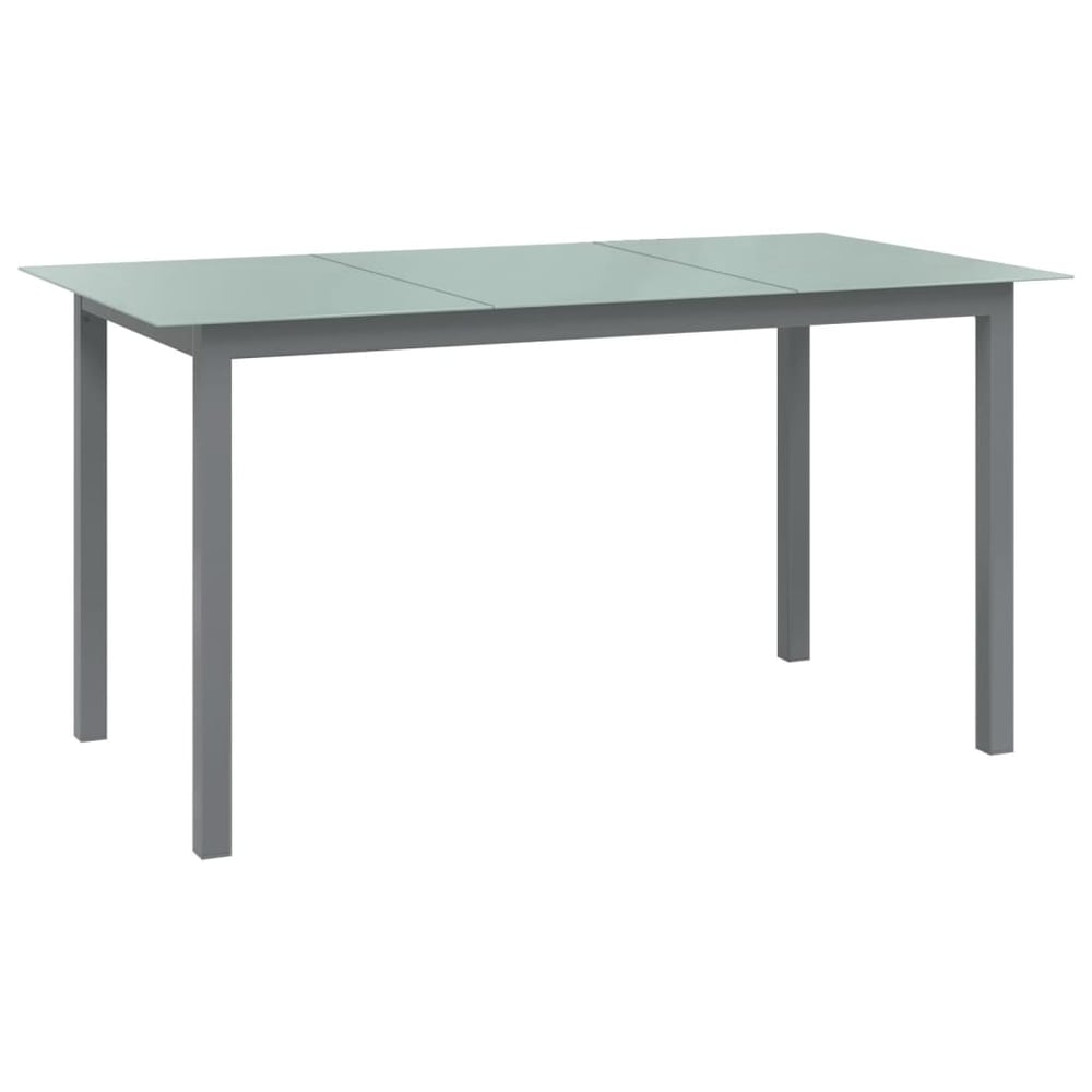 vidaXL Garden Table Light Grey 150x90x74 cm Aluminium and Glass vidaXL Garden Table Light Grey 150x90x74 cm Aluminium and Glass