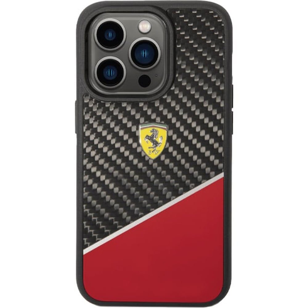 Ferrari Bimaterial Carbon Case Red With Silver Stripe iPhone 14 Pro Max Ferrari Bimaterial Carbon Case Red With Silver Stripe iPhone 14 Pro Max