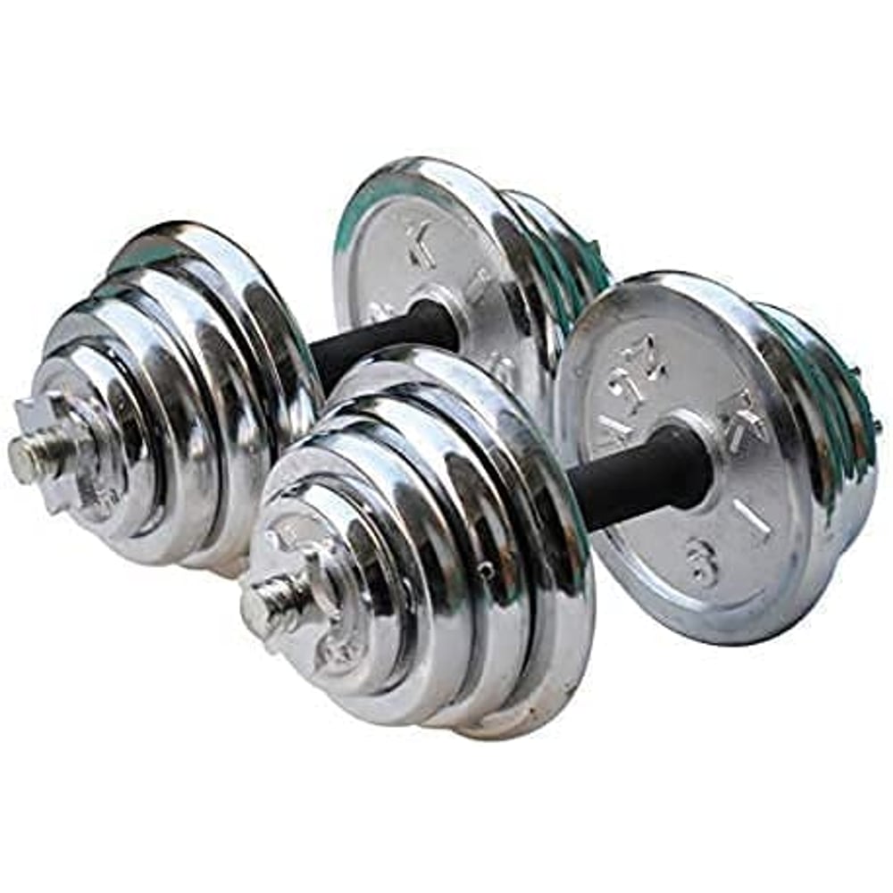 ULTIMAX Adjustable Dumbbell Set Chrome Plated Iron Dumbbell Kit for Home Gym Workout- 10 kg