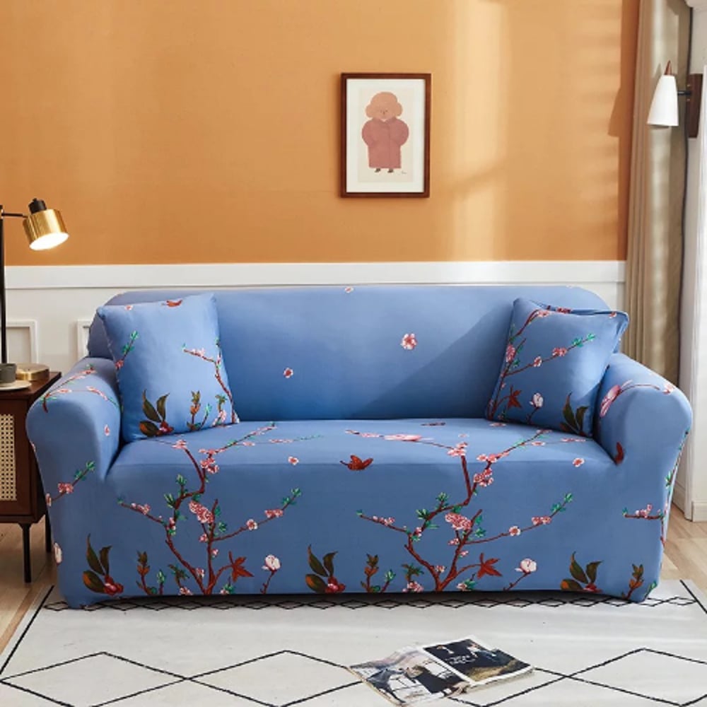 DEALS FOR LESS - 2 Seater Sofa Cover, Love Seat Stretchable Couch Slipcover, Arm chair cover, furniture protector from Pets, Dogs, Cats, Kids mess for living room, Bedroom,Blossom Design. DEALS FOR LESS - 2 Seater Sofa Cover, Love Seat Stretchable Couch Slipcover, Arm chair cover, furniture protector from Pets, Dogs, Cats, Kids mess for living room, Bedroom,Blossom Design.
