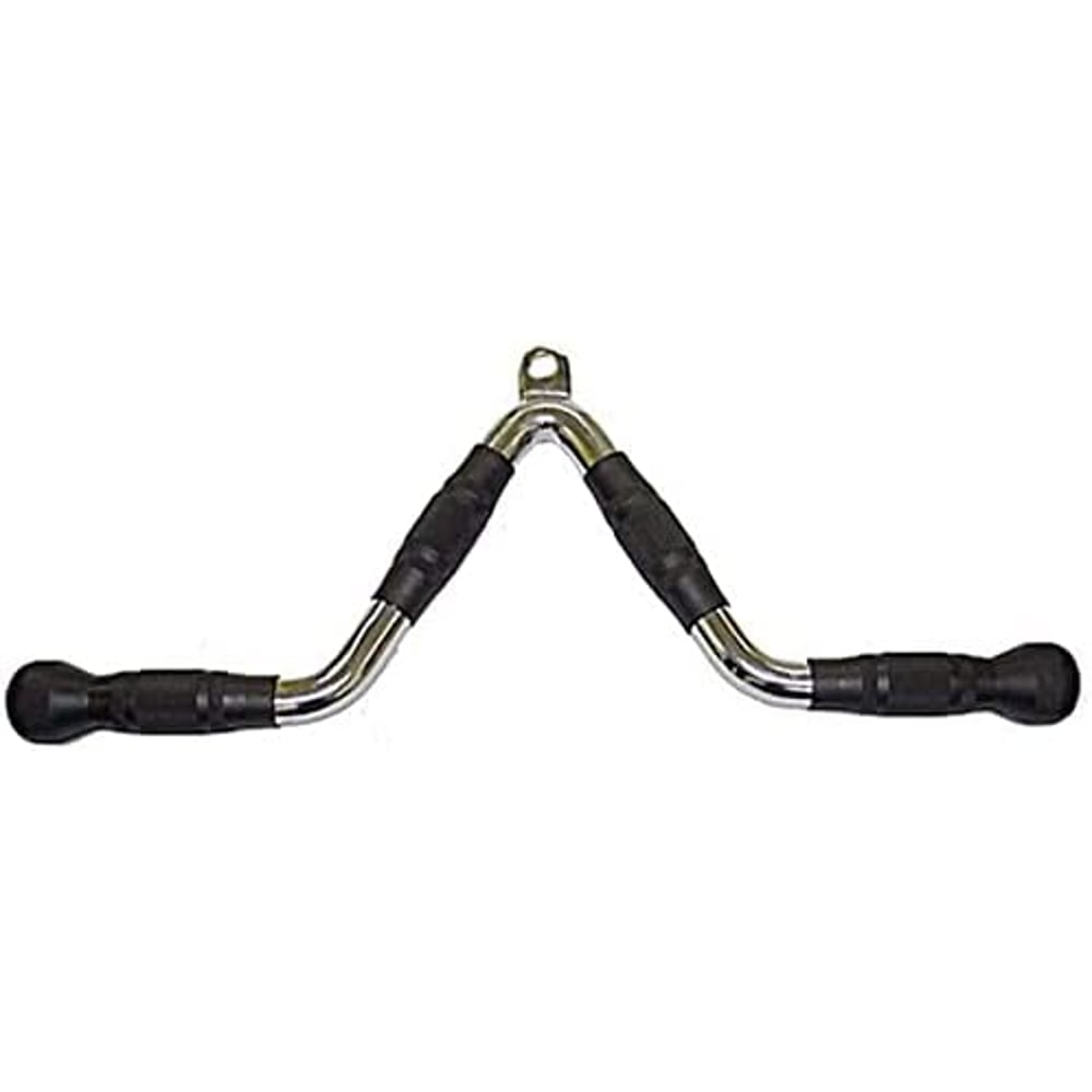 ULTIMAX V Rubber End Cable Machine Attachment Barbel Machine Cable Attachment Pro Grip Revolving Non Slip Handle Bar Pro Grip Revolving pull down Lat Bar-Silver, for Bicep Tricep ULTIMAX V Rubber End Cable Machine Attachment Barbel Machine Cable Attachment Pro Grip Revolving Non Slip Handle Bar Pro Grip Revolving pull down Lat Bar-Silver, for Bicep Tricep