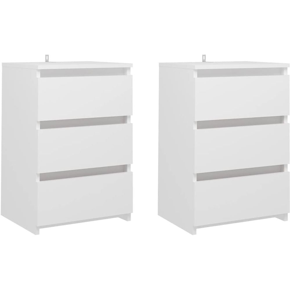 Vidaxl Bed Cabinets 2 Pcs White 40x35x62.5 Cm Chipboard Vidaxl Bed Cabinets 2 Pcs White 40x35x62.5 Cm Chipboard