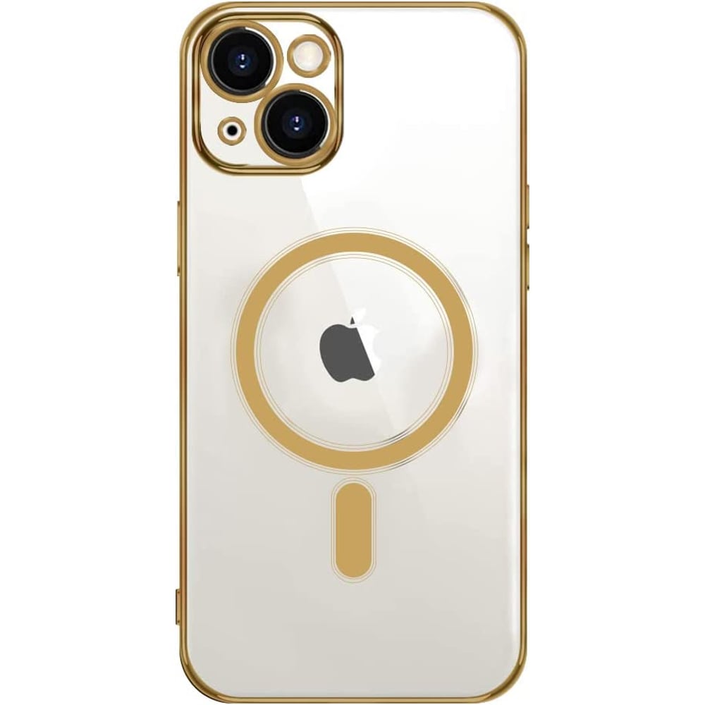 KST Design for iPhone 13 Magsafe Classic Series Clear Case Easy Stick, 6D Plating, 7Colorful (iPhone 13, Gold)