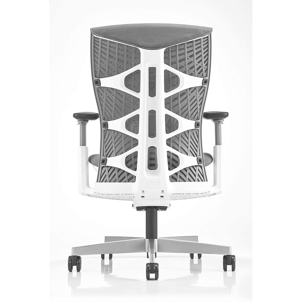 Navodesk Icon Chair, Premium Ergonomic Gaming & Office Chair (Grey Mesh, White Frame)