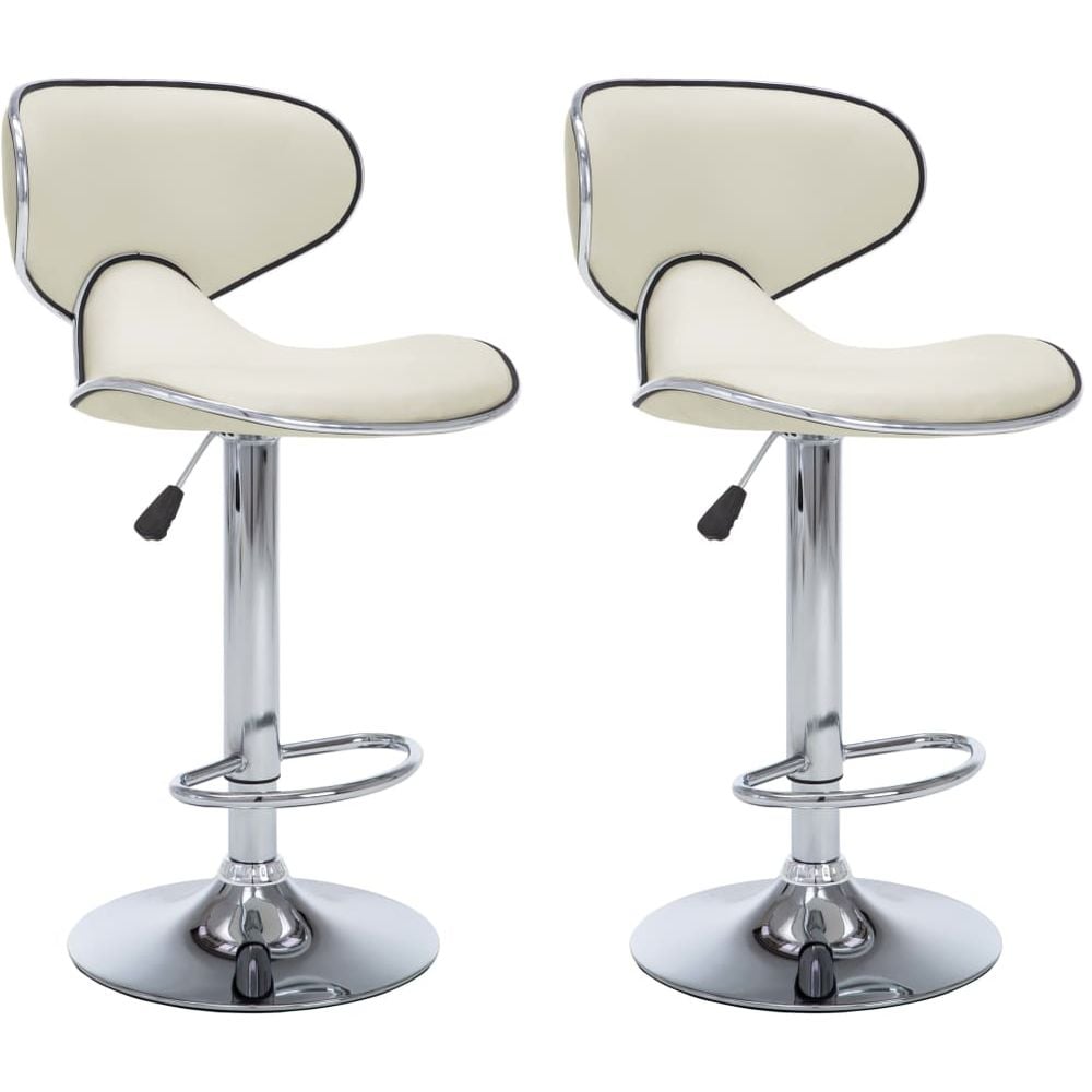 Vidaxl Bar Stools 2 Pcs Cream Faux Leather Vidaxl Bar Stools 2 Pcs Cream Faux Leather