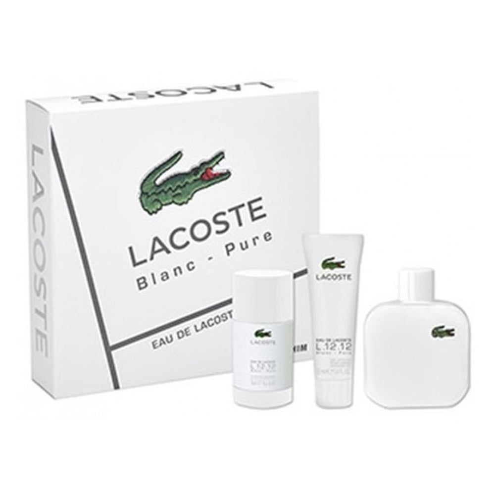 Lacoste Gift Set For Men (Blanc Pure 100ml EDT + Shower Gel 50ml + Deodorant 75ml)