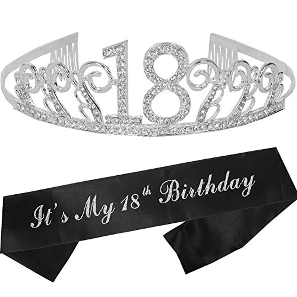 MEANT2TOBE 18Th Birthday Gifts For Girl, 18Th Birthday Tiara And Sash Silver, Happy 18Th Birthday Party Supplies, 18 & Fabulous Glitter Satin Sash And Tiara Birthday Crown For 18Th Birthday Party Supply MEANT2TOBE 18Th Birthday Gifts For Girl, 18Th Birthday Tiara And Sash Silver, Happy 18Th Birthday Party Supplies, 18 & Fabulous Glitter Satin Sash And Tiara Birthday Crown For 18Th Birthday Party Supply
