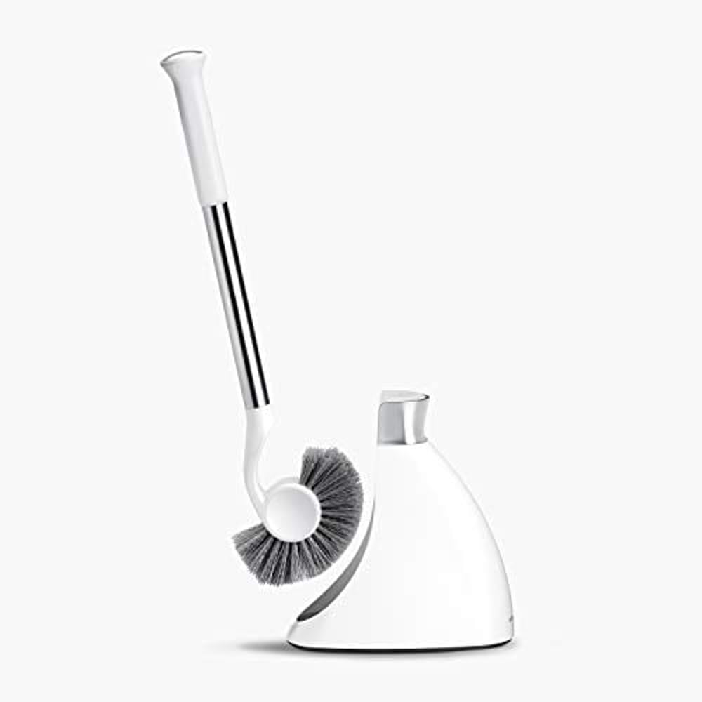Simplehuman Toilet Brush With Caddy, Stainless Steel, White Simplehuman Toilet Brush With Caddy, Stainless Steel, White