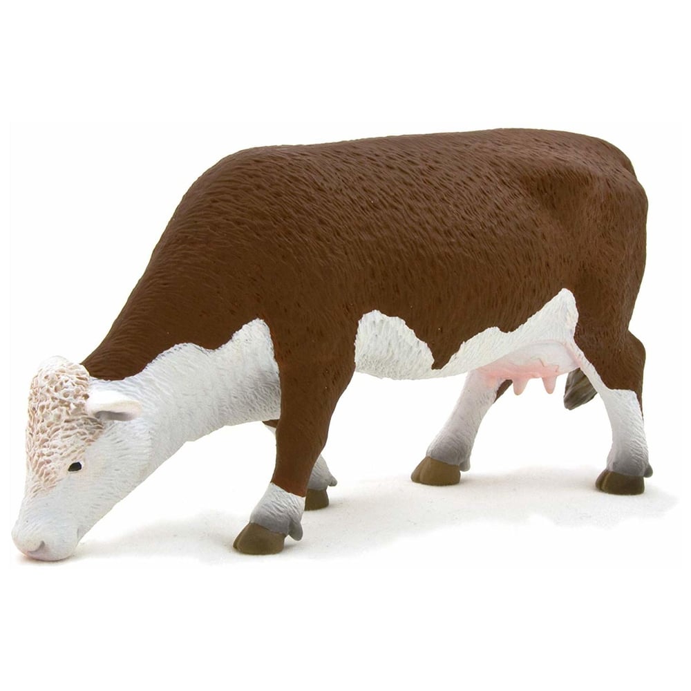 Mojo Animal Planet HereFord Cow Grazing XL Figurine