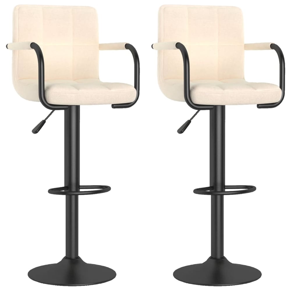 Vidaxl Bar Stools 2 Pcs Cream Fabric Vidaxl Bar Stools 2 Pcs Cream Fabric