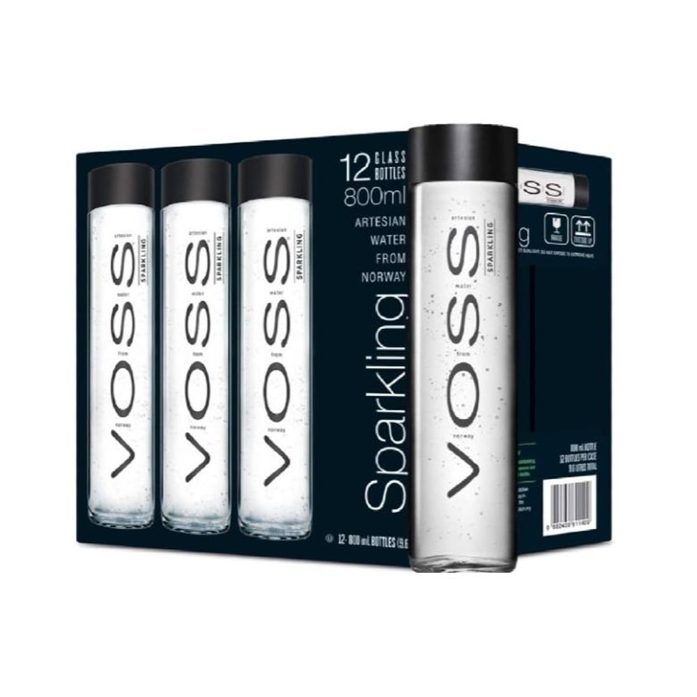 Voss 12-pack Artesian Sparkling Water Glass Bottle 800ml Voss 12-pack Artesian Sparkling Water Glass Bottle 800ml