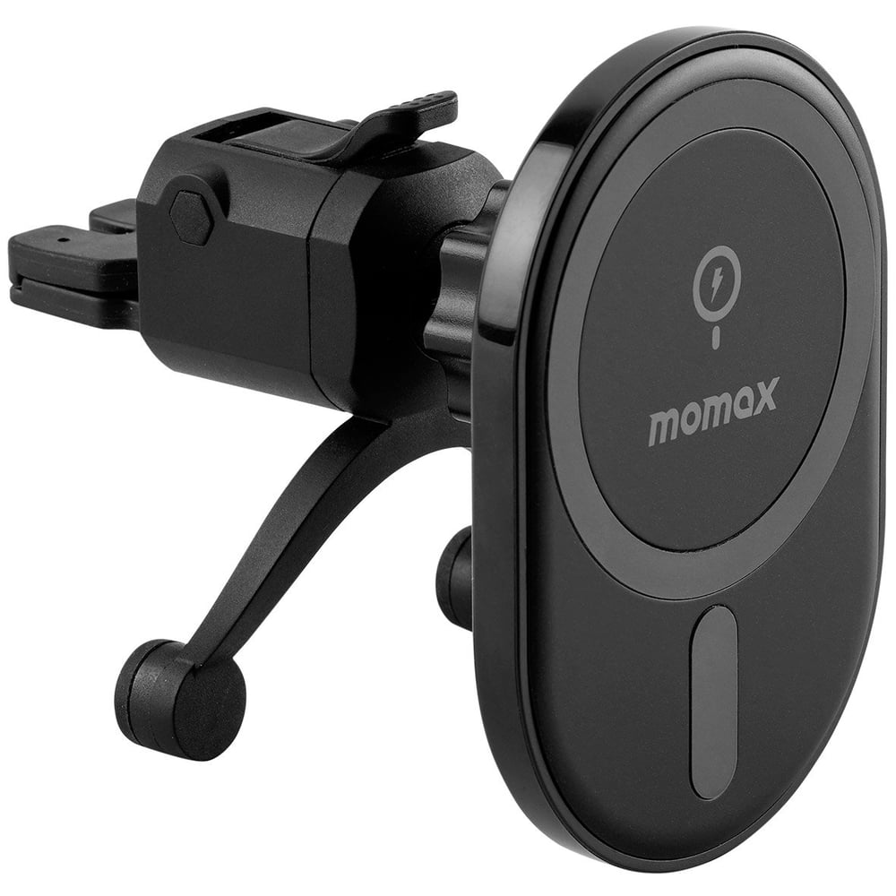 Momax Q.mag Mount Cm17 Magnetic Qi Wireless Fast Charging [15w] Car Mount Charger Kit Compatible With Magsafe For Iphone 12 Series - Black