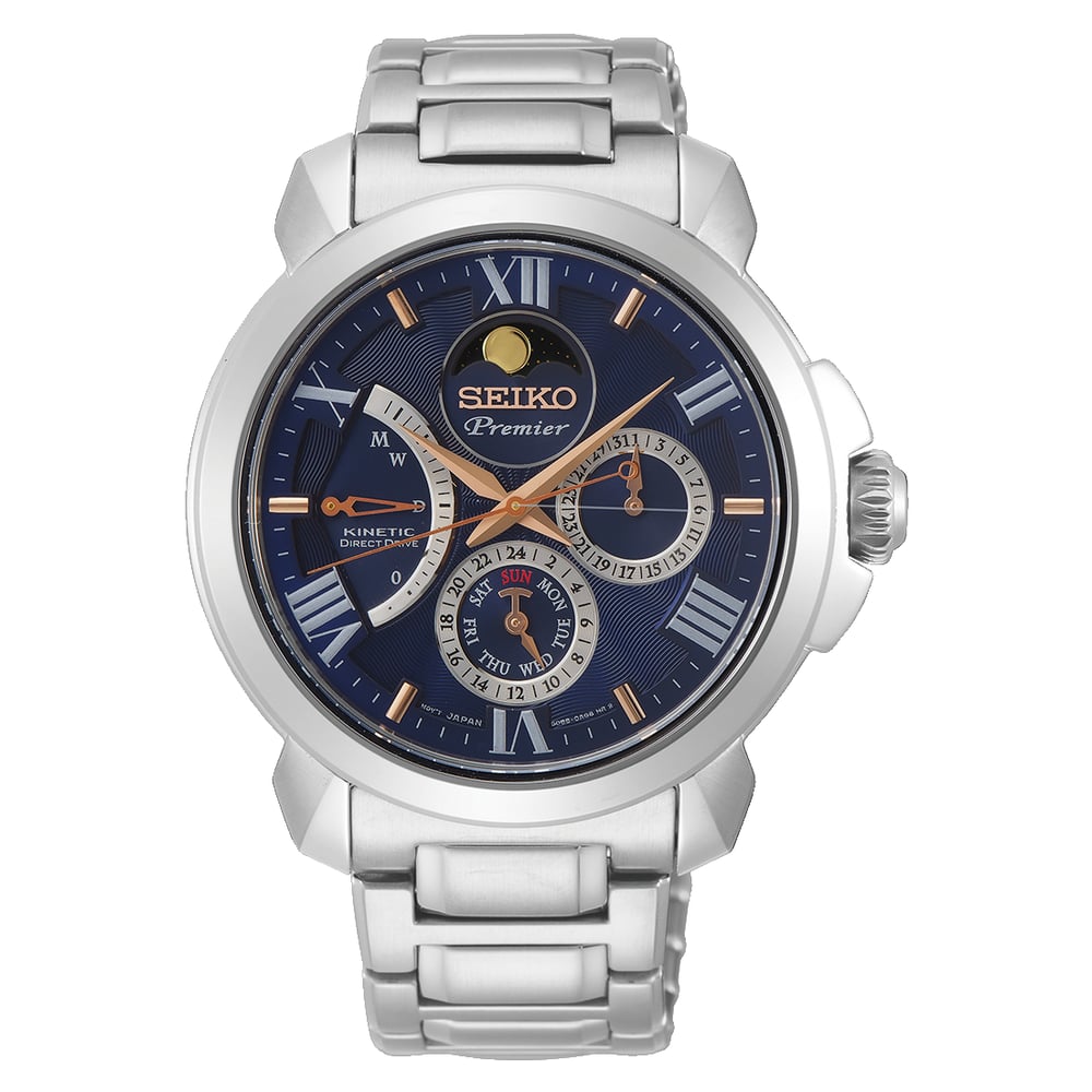 Seiko Premier Kinetic Silver Metal Analog Watch For Men Seiko Premier Kinetic Silver Metal Analog Watch For Men