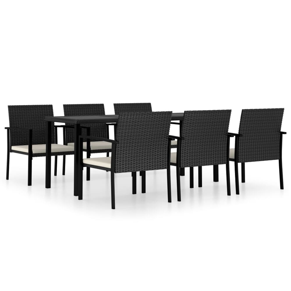 Vidaxl 7 Piece Garden Dining Set Poly Rattan Black Vidaxl 7 Piece Garden Dining Set Poly Rattan Black