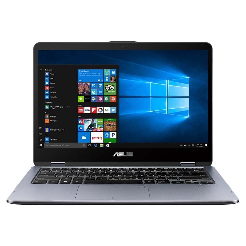 Asus VivoBook Flip 14 TP410UA-EC566T Laptop - Core i3 2.4GHz 4GB 1TB+8GB Shared Win10 14inch FHD Grey