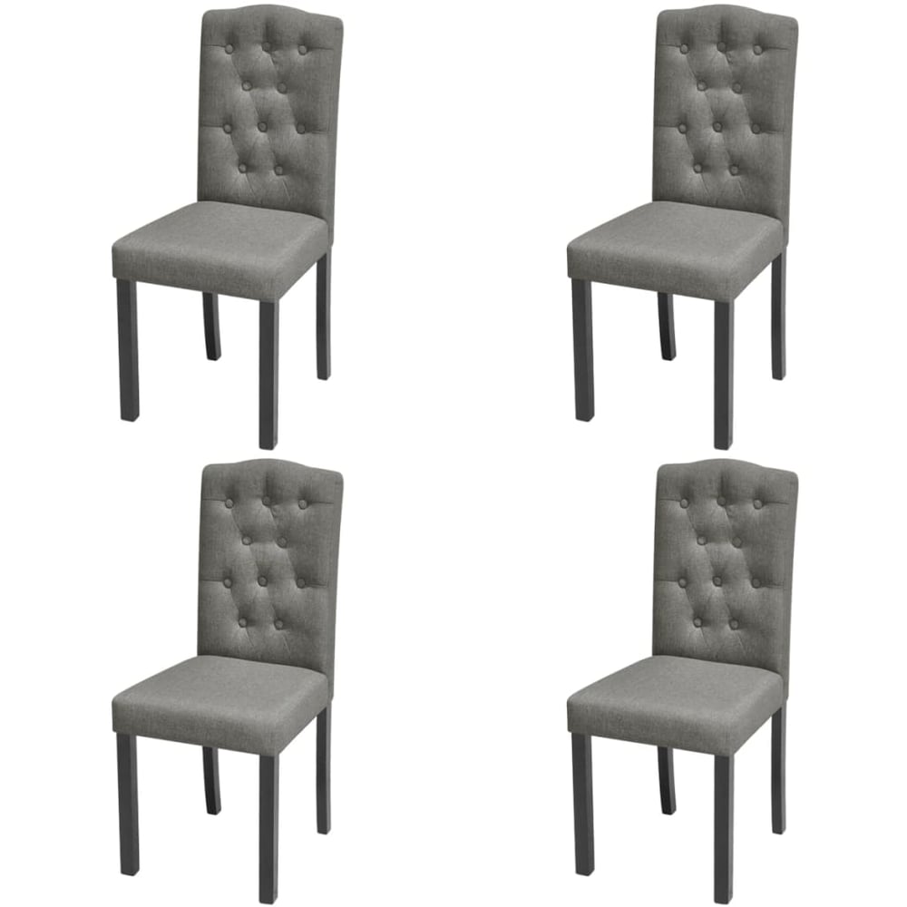 vidaXL 4 Dining Chairs Fabric Upholstery Dark Grey
