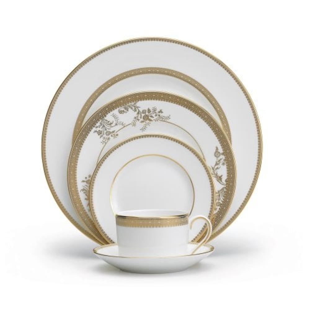 Vera Wang Wedgwood Vera Lace Gold 5-Piece Dinnerware Place Setting Vera Wang Wedgwood Vera Lace Gold 5-Piece Dinnerware Place Setting