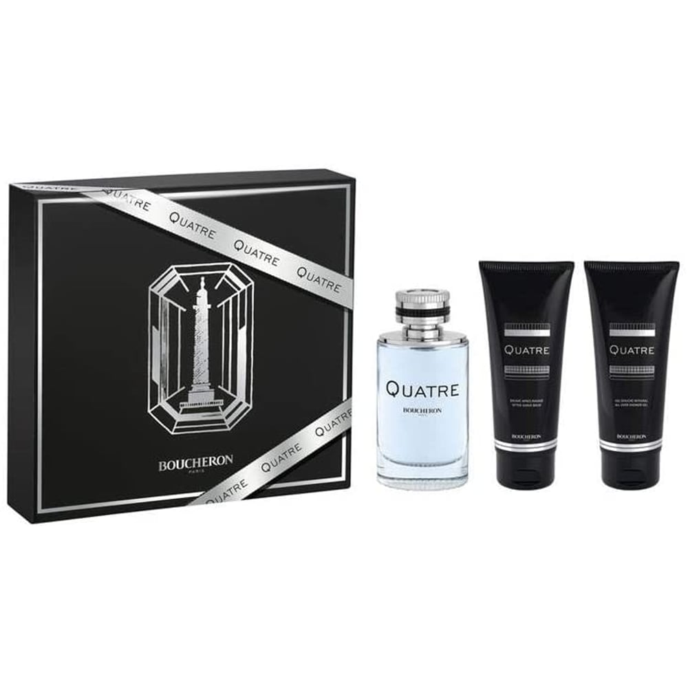 Boucheron Quatre Gift Set For Men EDT 100ml + Shower Gel 100ml + After Shave Balm 100ml