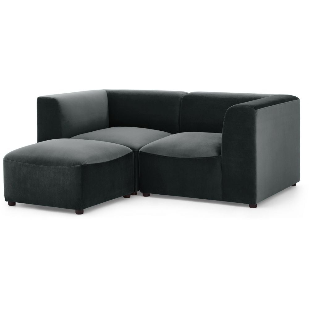 Galaxy Design Juno L Shape Living Room Sofa Wood Base Grey
