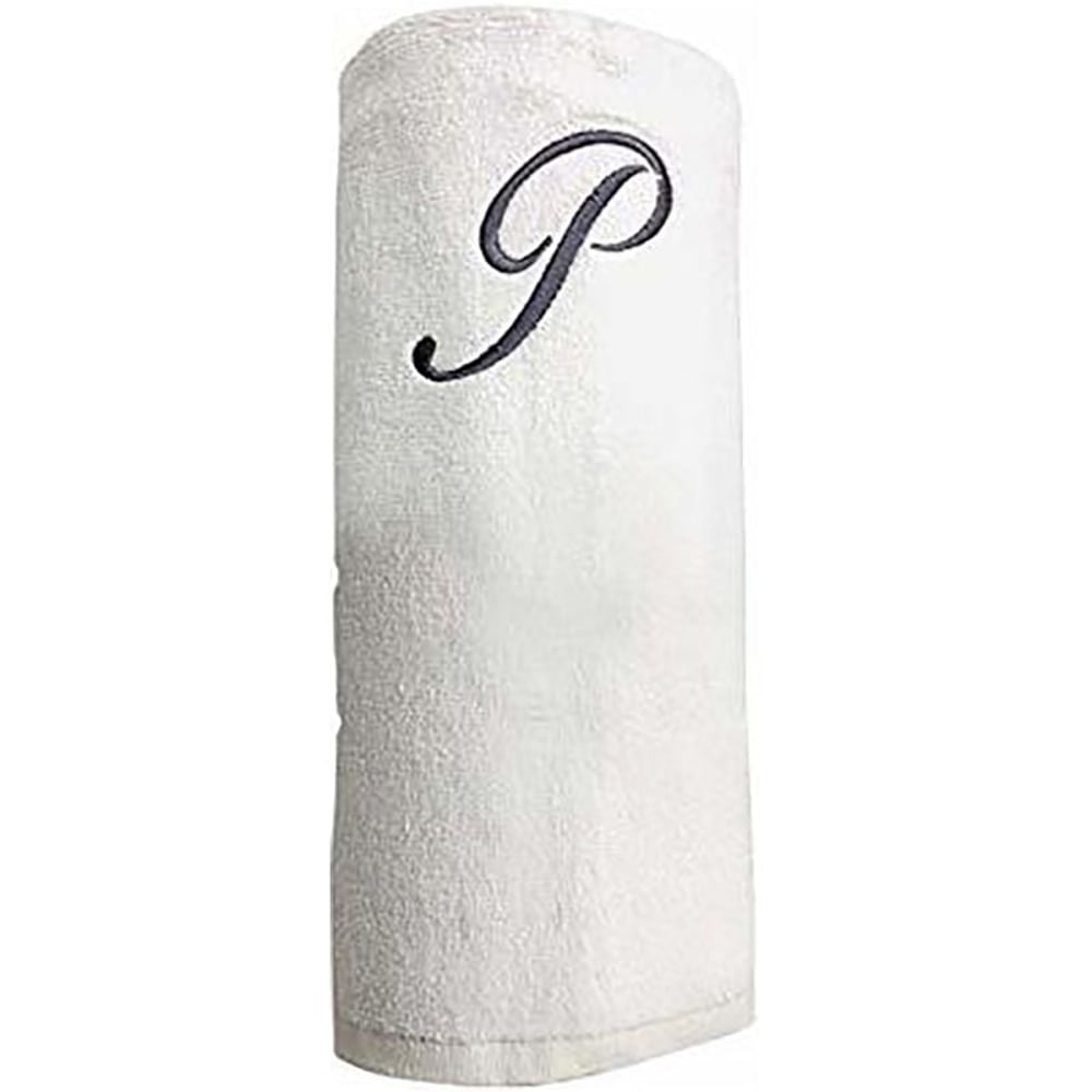 Personalized For You Cotton White P Embroidery Bath Towel 70*140 cm