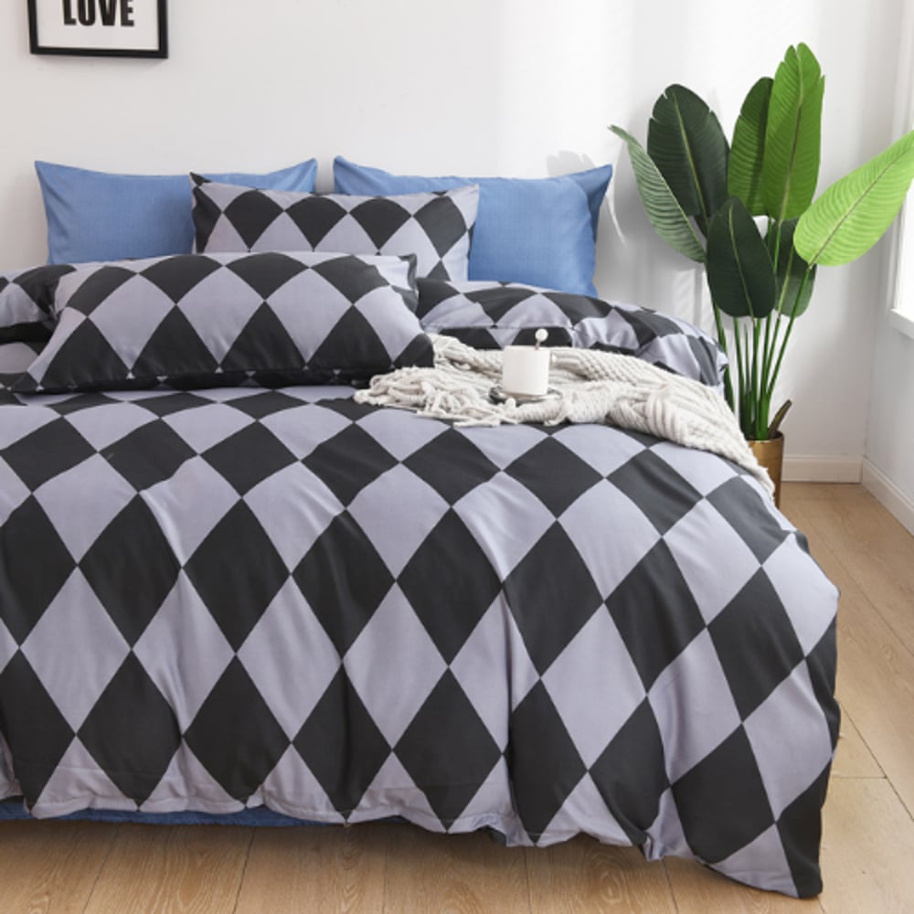 LUNA HOME King size 6 pieces Bedding Set without filler, Diamond Design LUNA HOME King size 6 pieces Bedding Set without filler, Diamond Design