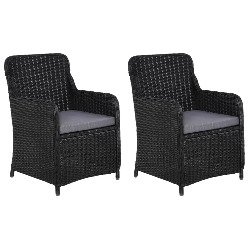 Vidaxl Outdoor Chairs With Cushions 2 Pcs Poly Rattan Black Vidaxl Outdoor Chairs With Cushions 2 Pcs Poly Rattan Black