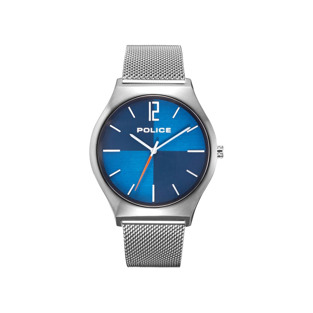 Police Analog Orkneys Watch With Blue Dial And Silver Mesh Bracelet For Men - Pl 15918js-03mm Police Analog Orkneys Watch With Blue Dial And Silver Mesh Bracelet For Men - Pl 15918js-03mm