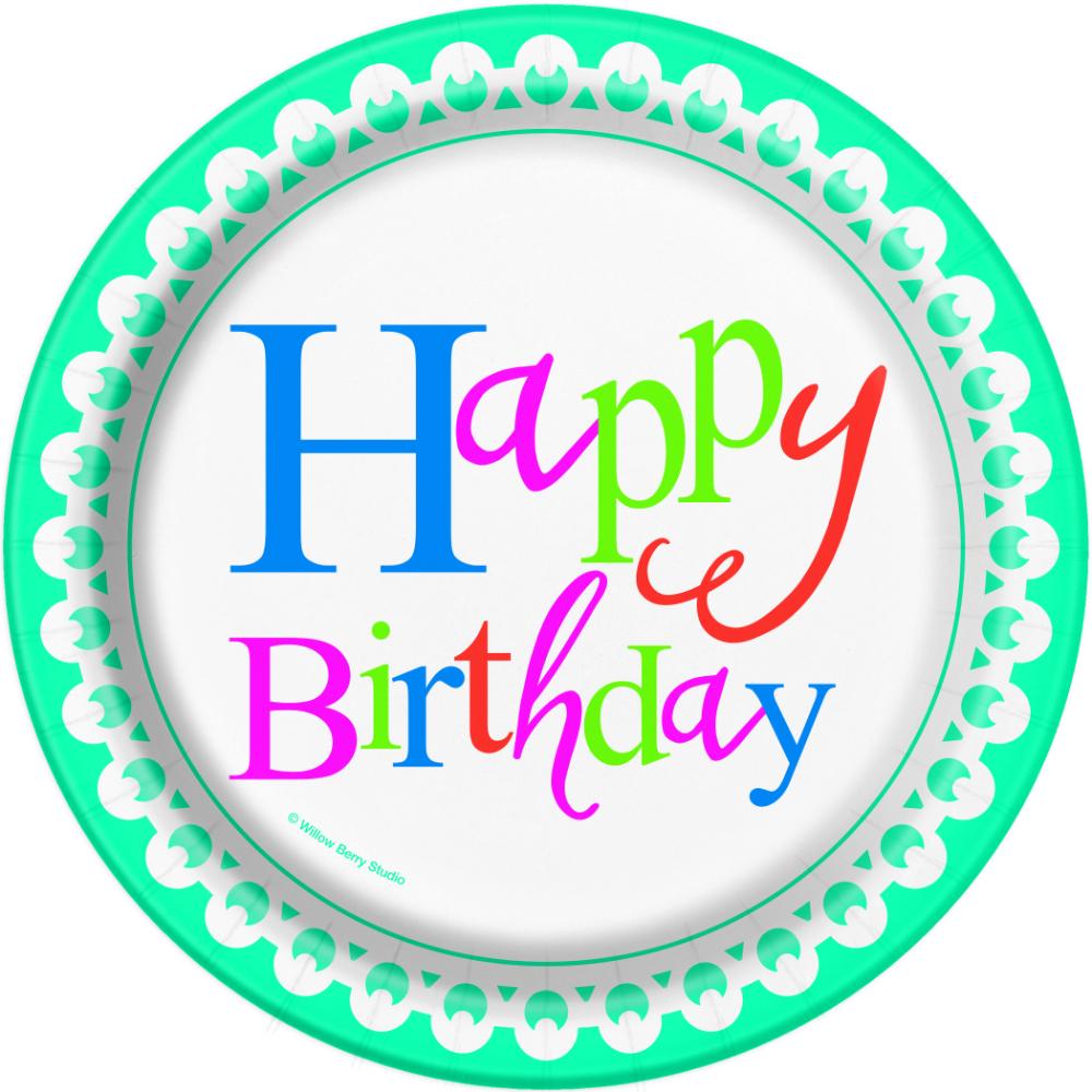 Unique- Confetti Cake Birthday 7in Plates 8pcs Unique- Confetti Cake Birthday 7in Plates 8pcs