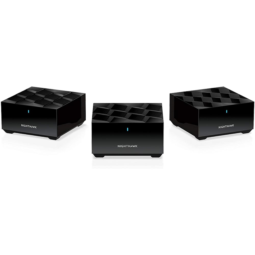 Netgear Nighthawk Dual-band Wi-fi 6 Ax1500 Mesh System 1.5 Gbps Router + 2 Satellites Black (mk6w-100nas)
