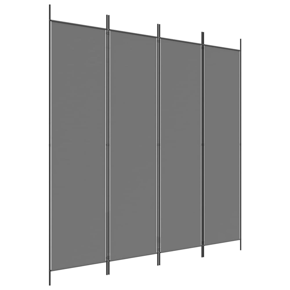 vidaXL 4-Panel Room Divider Anthracite 200x200 cm Fabric