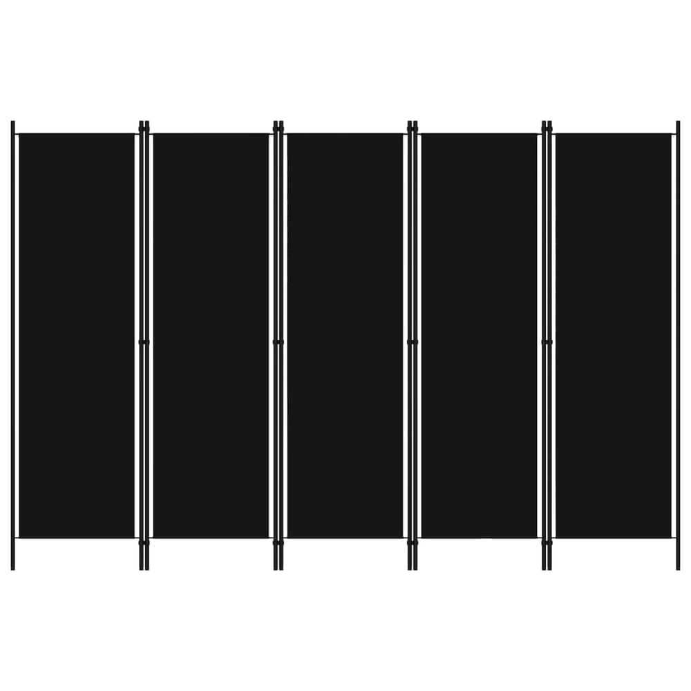 Vidaxl 5-panel Room Divider Black 250x180 Cm