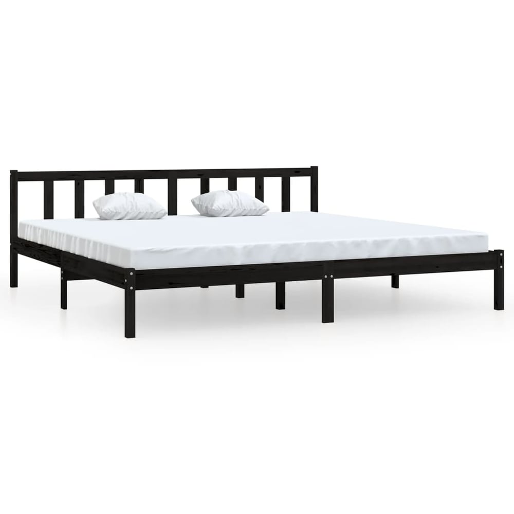 vidaXL Bed Frame Black Solid Pinewood 200x200 cm vidaXL Bed Frame Black Solid Pinewood 200x200 cm