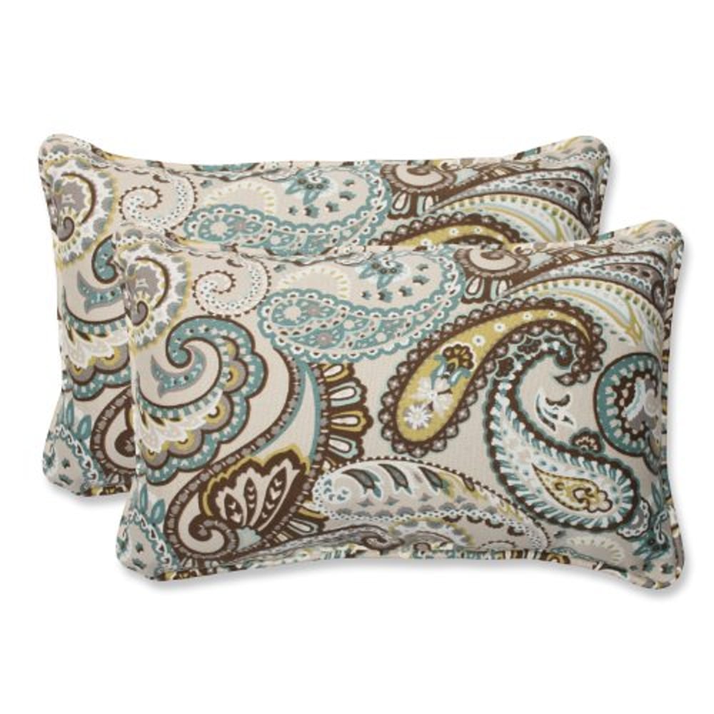 Pillow Perfect Outdoor/Indoor Tamara Paisley Quartz Lumbar Pillows, 11.5 Pillow Perfect Outdoor/Indoor Tamara Paisley Quartz Lumbar Pillows, 11.5