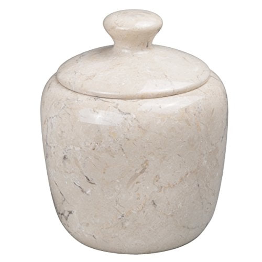 Creative Home Champagne Marble Boulder Collection Cotton Ball Holder