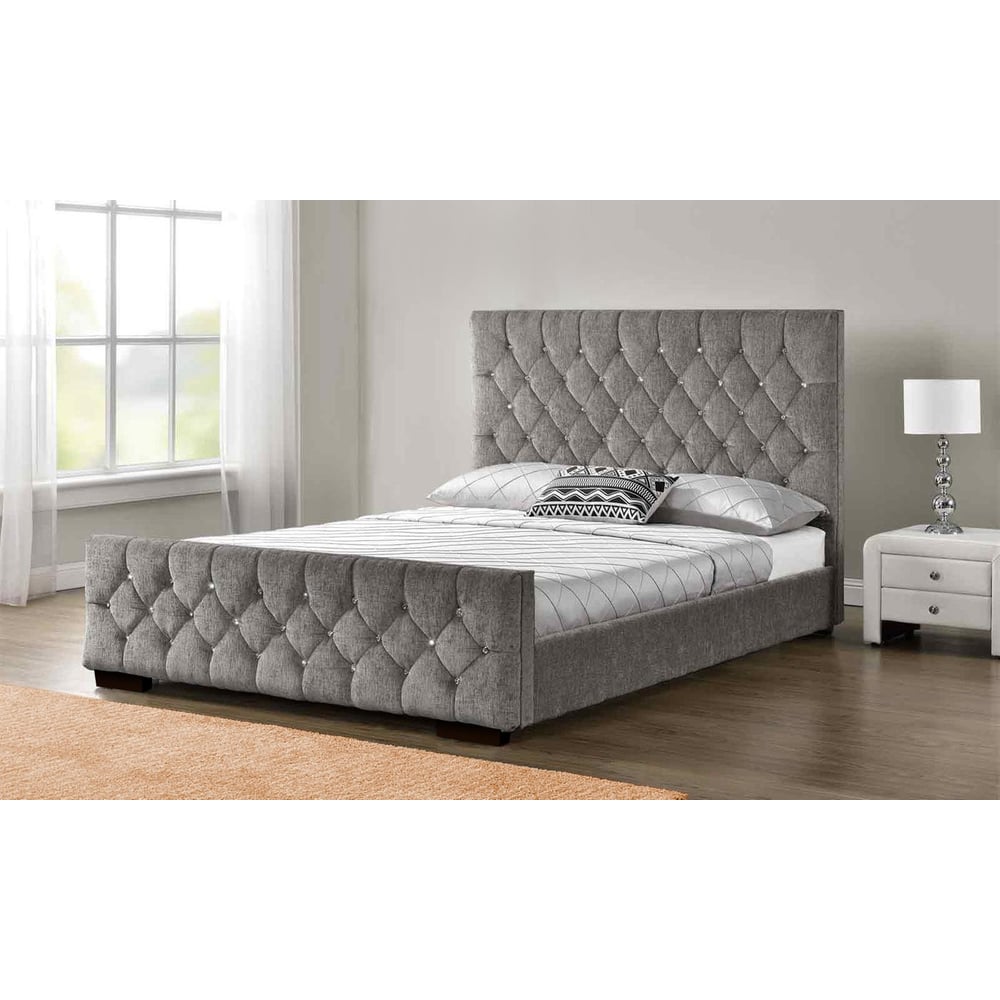 Arya Bedframe Super King Bed with Mattress Beige Arya Bedframe Super King Bed with Mattress Beige