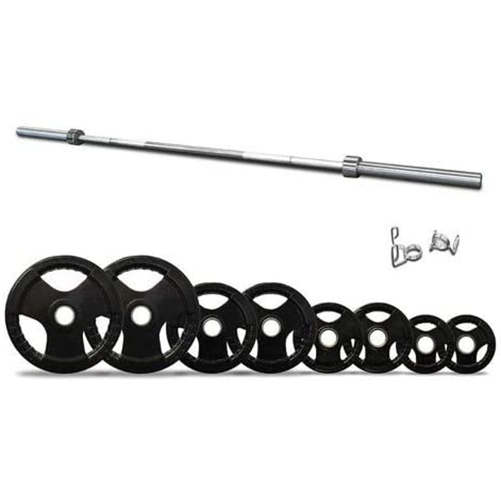 Miracle Fitness 175 Kg Body Pump Set - 72 Inches Olympic Bar With Collars & Weight Plates