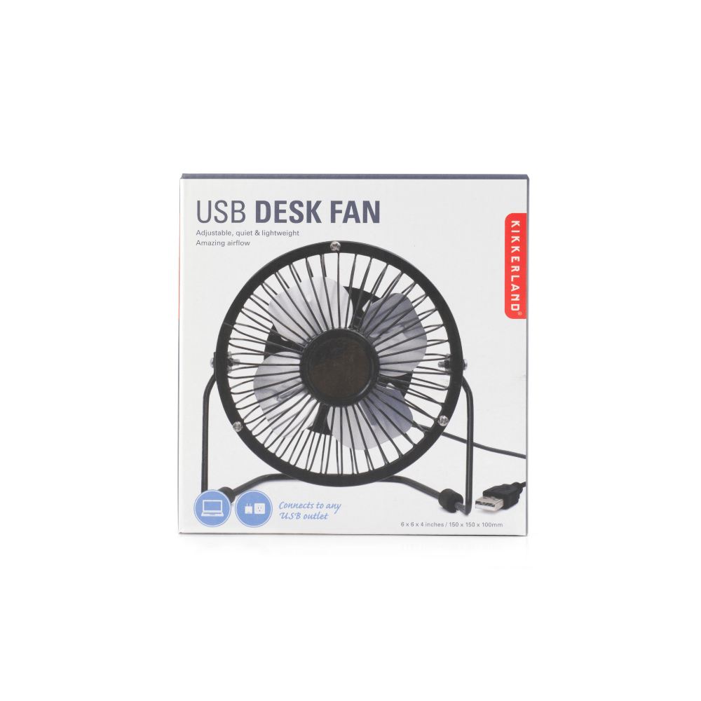 Kikkerland Usb Metal Desk Fan - Black Kikkerland Usb Metal Desk Fan - Black