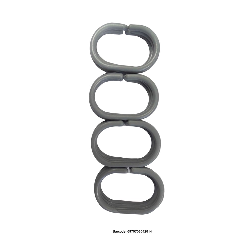 Feelings 12pcs Plastic Shower Curtain Rings Grey