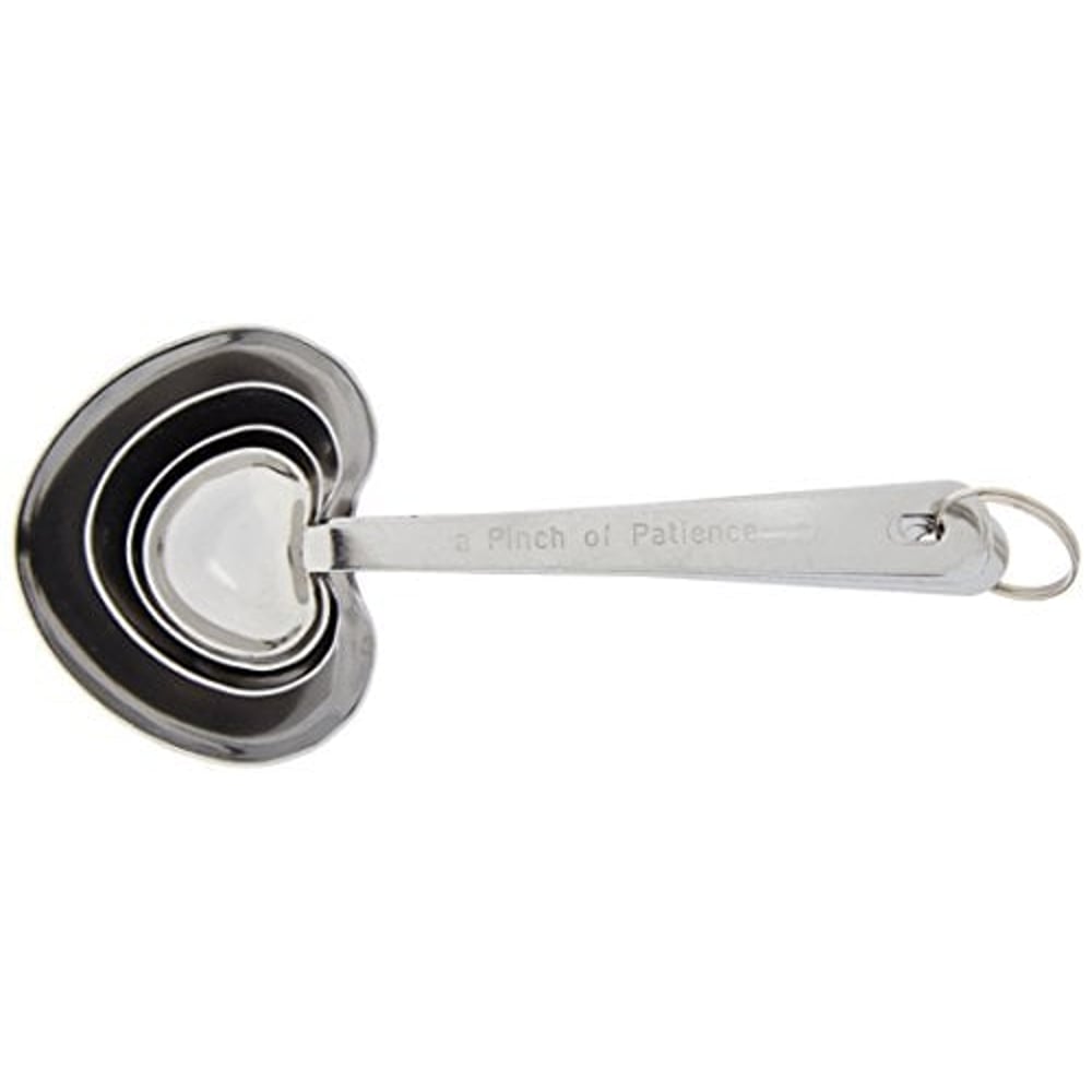 Kate Aspen Love Beyond Measure Spoons, Heart Shaped Measuring Spoons, Stainless Steel