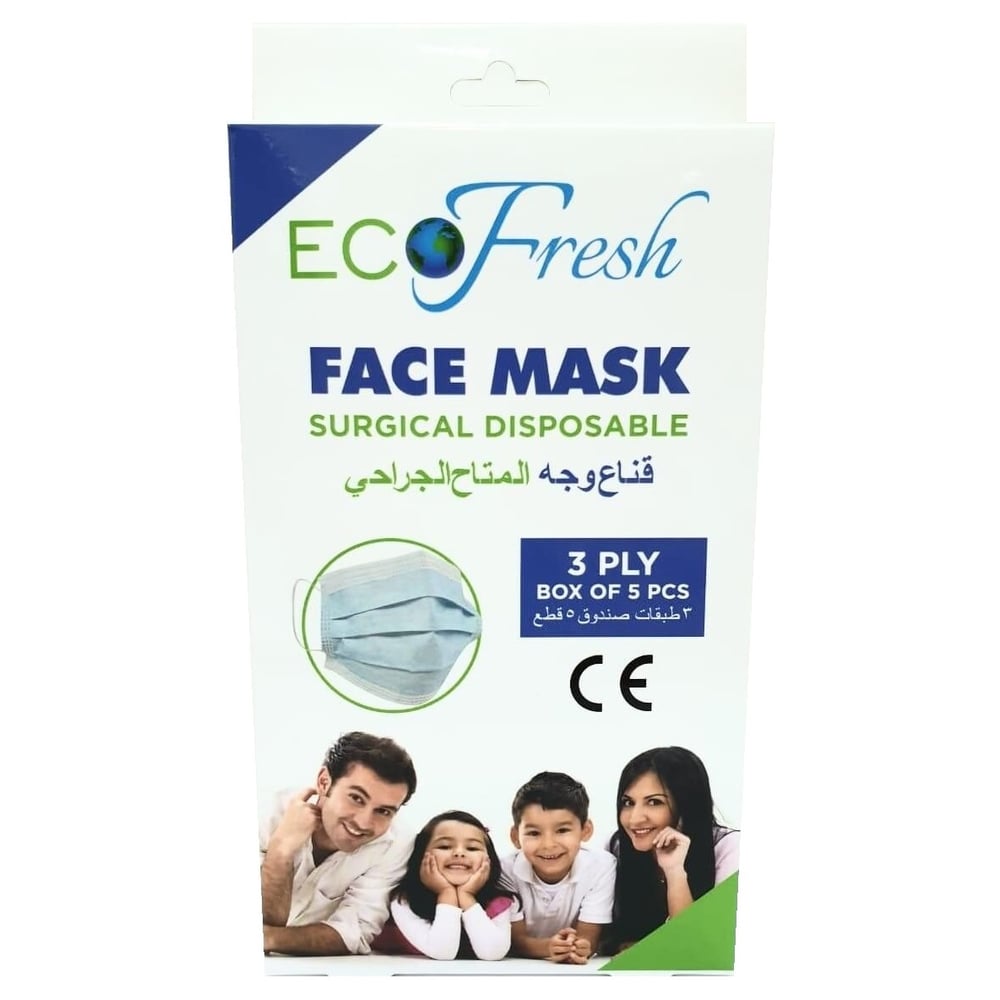Eco Fresh Face Mask Surgical Disposable 3 Ply Box of 5pcs Eco Fresh Face Mask Surgical Disposable 3 Ply Box of 5pcs